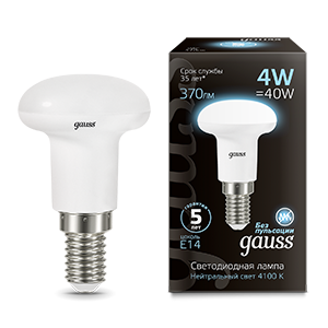 Gauss Лампа R39 4W 370lm 4100K Е14 LED 106001204