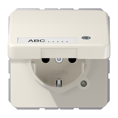JUNG SCHUKO-розетка с крышкой, слоновая кость CD1520NAKLKO