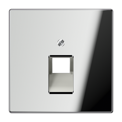 JUNG LS 990 Блестящий хром Накладка 1-ой наклонной ТЛФ/комп розетки GCR2969-1UA