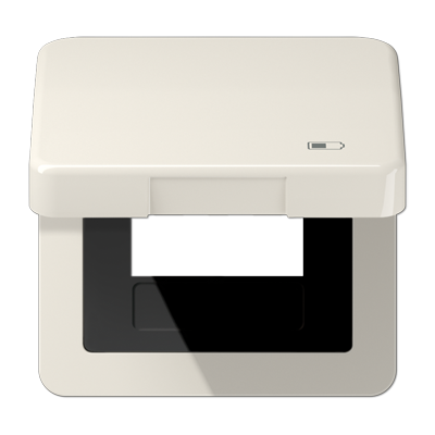 JUNG Рамка с подпружиненной крышкой для USB-механизмов, с центральной платой, слоновая кость CD590KLUSB