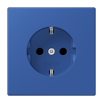 JUNG LS 990 Bleu outremer 59(4320K) Розетка с/з с защитными шторками, безвинт. зажим LC1520KI4320K