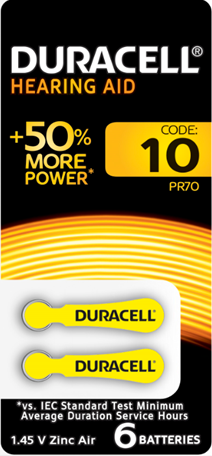 Duracell 5007510 Элемент питания для слуховых аппаратов ZA10-6BL Б0039179