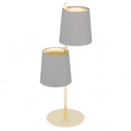 Eglo 99611 Настольная лампа ALMEIDA 2, 2x40W, E27, H605, Ø260, основание: Ø200, сталь/текстиль, капучино/матовая латунь