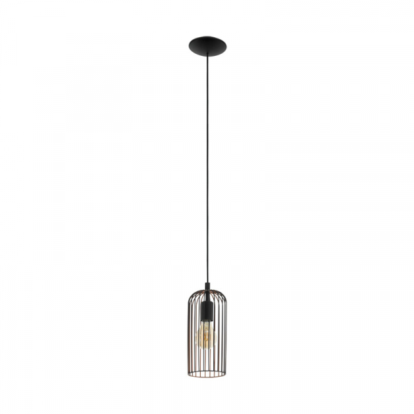 Eglo 49644 Подвес ROCCAMENA, 1х60W (E27), 130, H1100, сталь, черный, медь
