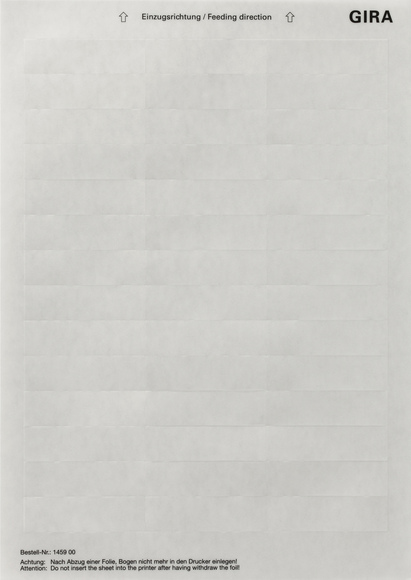 Gira Листы для надписи для наружного домофона 3-местное 145900