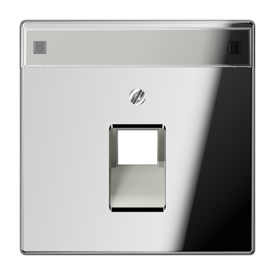 JUNG LS 990 Блестящий хром Накладка 1-ой наклонной ТЛФ/комп розетки с полем для надписи GCR2969-1NAUA