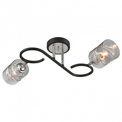 VELANTE 235-107-02 Люстра потолочная Черный, Хром/Дымчатый E27 2*60W