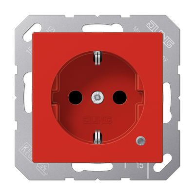 JUNG SCHUKO-розетка с индикацией, красный ABA1520BFKORT