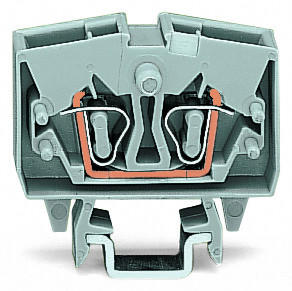 WAGO Клеммы 2-проводные миниатюрные проходные 2,5 мм с возможностью тестирования центральная маркировка для рейки DIN-15 CAGE CLAMP® 2,50 mm серые 264 264-701