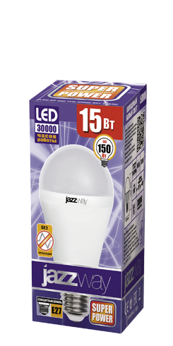 Купить Jazzway Лампа светодиодная (LED) «груша» d60мм E27 180° 15Вт 220-230В матовая нейтральная холодно-белая 5000К .2853035