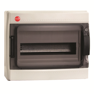 DKC Щиток настен.с двер.12мод.,IP65,сер.,с клем. блок.1х87512 и замком 85912