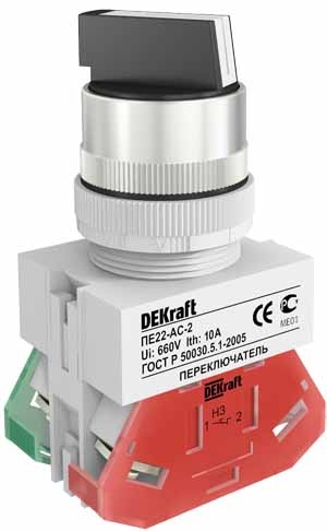 Dekraft Переключатель 2 пол. прав. без фикс. I-O станд. руч ACR-2 D22 ПЕ-22