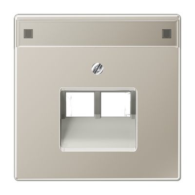 JUNG LS 990 Edelstahl Накладка 2-ой наклонной ТЛФ/комп розетки с полем для надписи ES2969-2NAUA