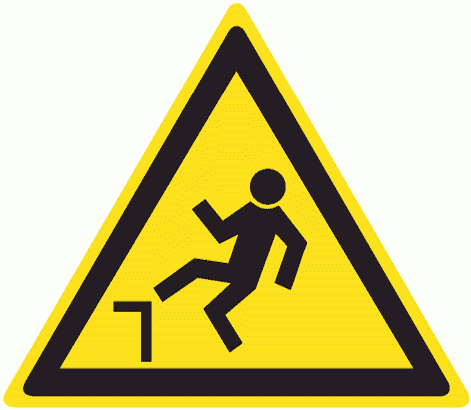 Знак пластик W15 "Осторожно. Возможность падения с высоты" (200x200x200) ГОСТ 12.4.026-2015 EKF PROxima