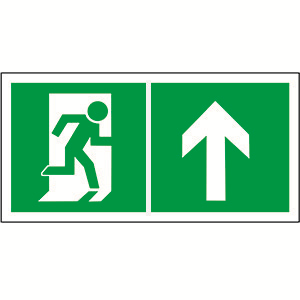 Белый свет Знак безопасности PS-50206.E38"Напр. к эвакуационному выходу прямо" a18217