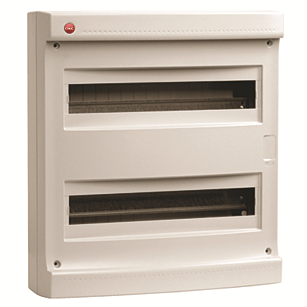 DKC Щиток настен. без дверцы 36(2х18) мод.,IP40, серый