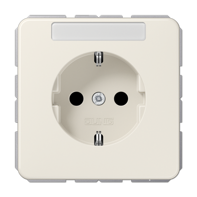 JUNG Штепсельная розетка SCHUKO 16A 250V~ с полем для надписи слоновая кость CD1520NA