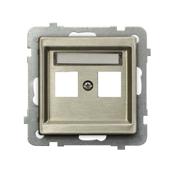 Ospel Sonata Медь (Новое серебро) Накладка компьютерной розетки 2-й, без рамки GPK-2RM/p/44