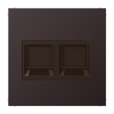 JUNG Плата (фиксация защёлкиванием) для двух модулей металл дарк AL1969-25WED