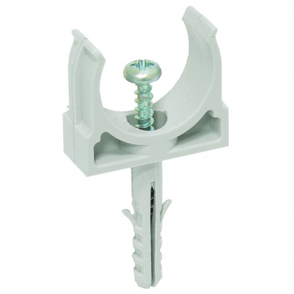 Купить IEK Держатель с защёлкой и дюбелем CT25 (5 шт/упак) CTA10D-CT25-K41-005