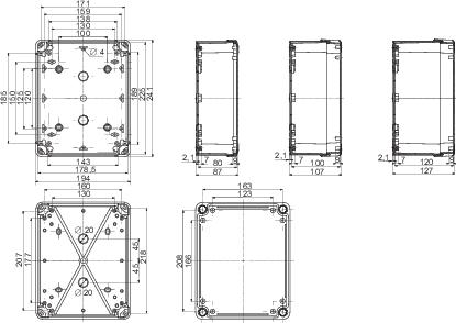 Купить SE Пластиковая коробка PK-UL IP66 192x164x105 (NSYTBP24198)