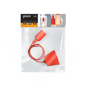 Gauss Светильник подвесной Decor PL013 красный E27, 1 м, 1/40