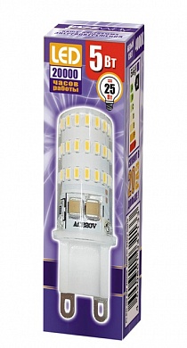 Купить Jazzway Лампа PLED-G9 5w 4000K 320Lm 175-240V (пластик d16*50мм) .1032133B