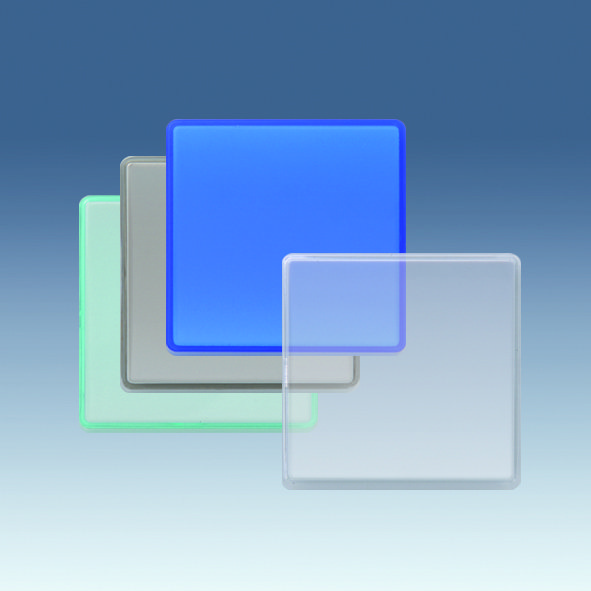 Simon 27 Play Синяя прозрачная Накладка на выключатель, декоративная, сменная, широкая 2720010-109