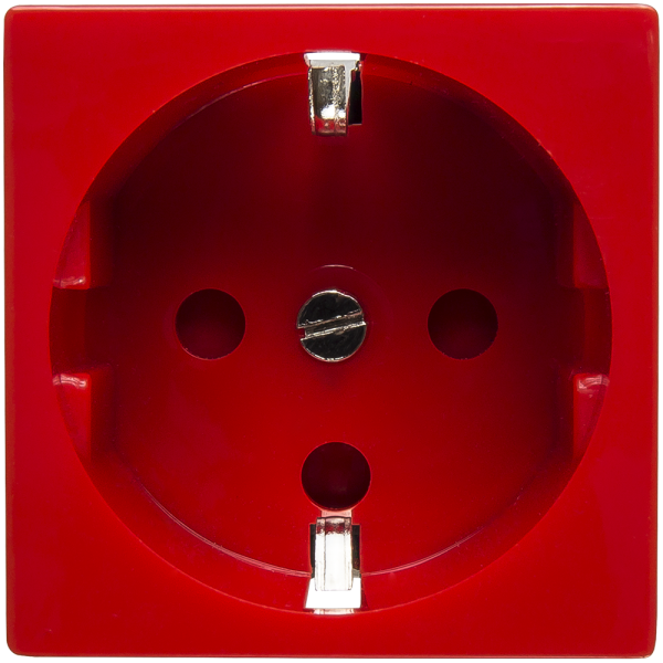 SPL Розетка 2К+З Mosaic 45х45 для выделения чистого питания с замком красная (SPL - 200002)