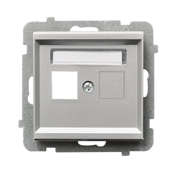 Ospel Sonata Серебро матовое Накладка компьютерной розетки 1-й, без рамки GPK-1R/p/38