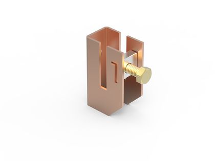 DKC Скоба-держатель полосы с болтом, медь