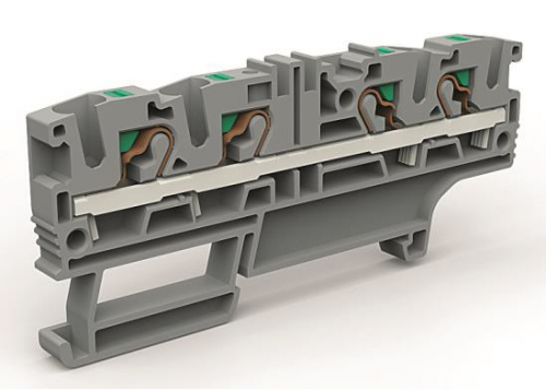DKC Проходная клемма 4 точки подключения на 4 кв.мм ZEFC420GR