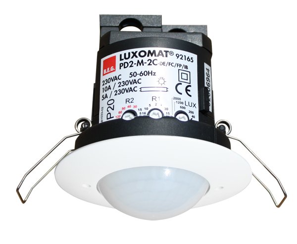 BEG Белый Датчик присутствия потолочный 360°, с доп. каналом (HVAC), диаметр действия 10м IP20 92165