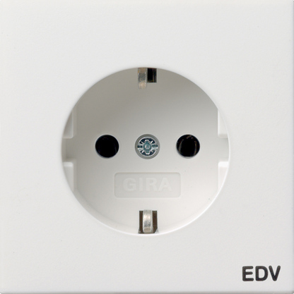 Gira Розетка с з/к и надписью "EDV" 0458112