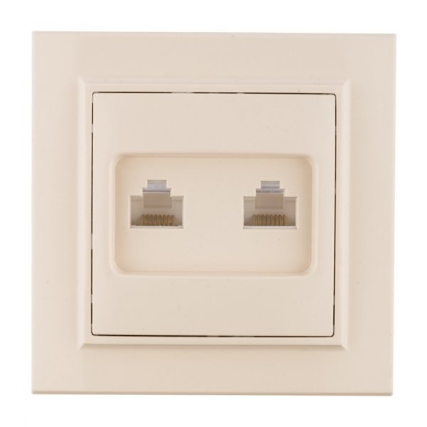 EKF Basic Минск Бежевый Розетка RJ-45 2-ая, СП