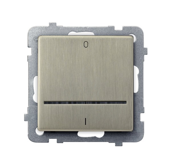 Ospel Sonata Медь (Новое серебро) Выключатель 2-полюсный с подсветкой, без рамки ŁP-11RMS/m/44