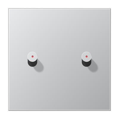 JUNG Центральная плата, 1 пост, 2 тумблера, конус c окошком металл алюминий серия LS AL12-5KOK0