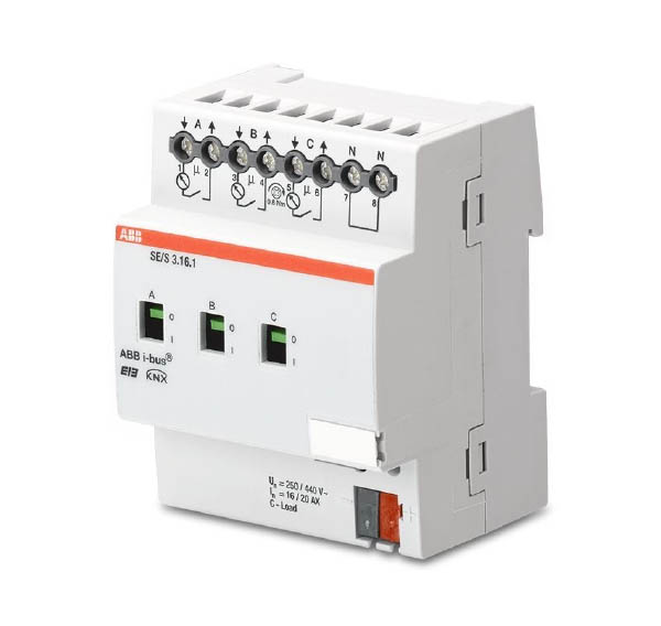 ABB KNX SE/S 3.16.1 Активатор 3-х канальный, 16/20А, измерение энергопотребления 2CDG110136R0011