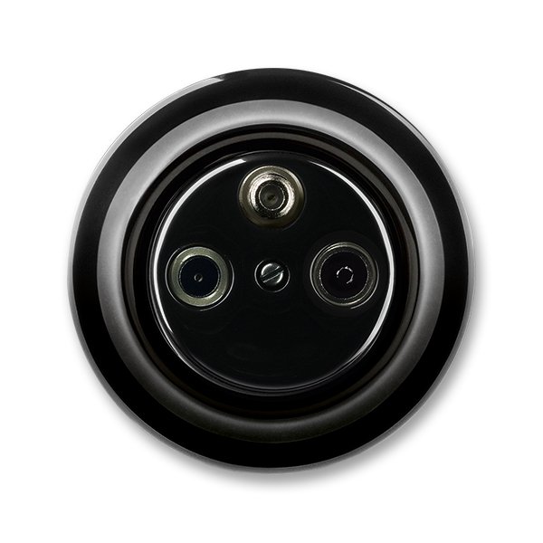 ABB Decento Чёрный фарфор Розетка TV-R-SAT  единственная 2CHK080403C4301