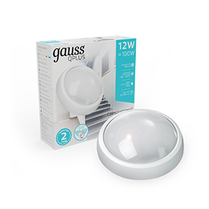 Gauss Св-к ЖКХ ECO 2.0 круг 12W 990lm 4000K 160-260V IP54 D175*76мм белый с микровол сенсором 142411212-S