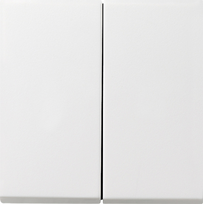 Gira F100 Бел глянц Выключатель 2-клавишный с самовозвратом в сборе 0125112