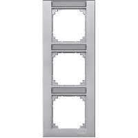 Купить SE Merten SM Алюминий Рамка 3-ая с полем для надписи вертикальная (MTN476360)