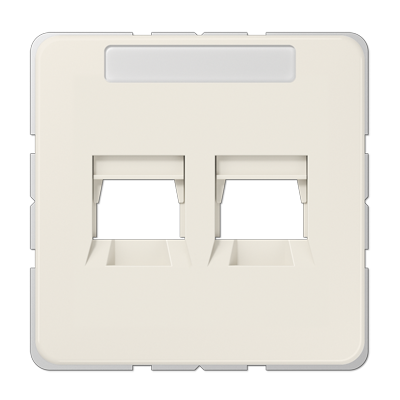 JUNG крышка для модульных гнёзд Panduit со шторкой и местом для надписи 6х37 мм, крепление винтами, шторка с пружиной для 2-х разъёмов 569-2PAND