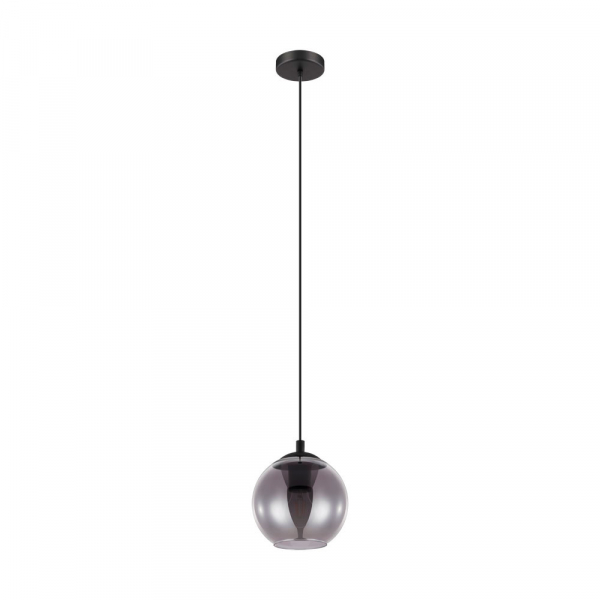Eglo 98651 Подвес ARISCANI, 1х40W (E27), 200, H1100, cталь, черный /дымчатое стекло, черный-прозрачный