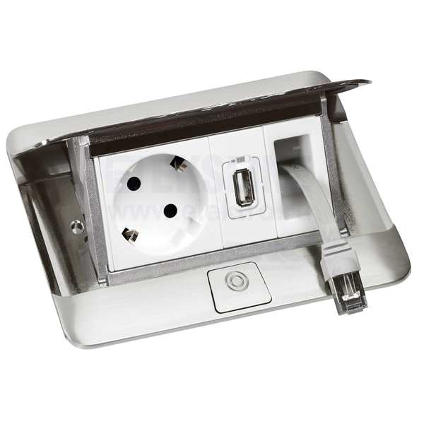 Купить Legrand Черный Блок выдвижной неукомплектованный 4 модуля с комплектом для монтажа 654002