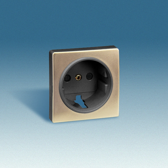 Simon 82 Шампань Накладка розетки 1-ая с/з 82041-34