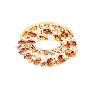 Gauss Светильник Brilliance Gu5.3 1/30 кристалл/янтарь/золото CR043