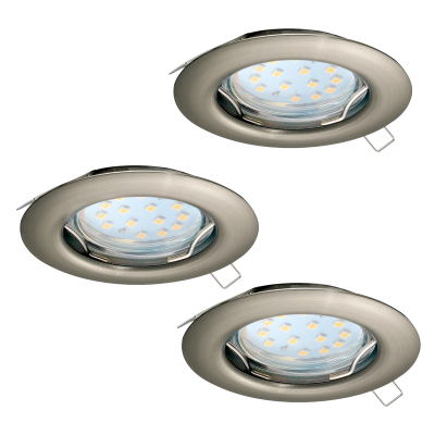 Eglo Комплект светодиод. встраив. светильников PENETO, 3x3W (GU10), ?78, сталь, никель матовый 94237