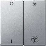 Купить SE Merten SM Алюминий Две клавиши для механизма выключателя вентилятора MTN435060