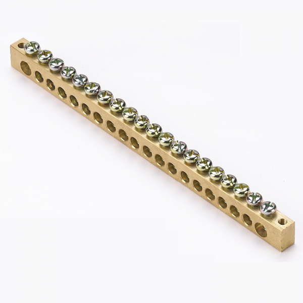 EKF PROxima Шина PEN "ноль-земля" (8х12мм) 20 отверстий латунь крепеж по краям